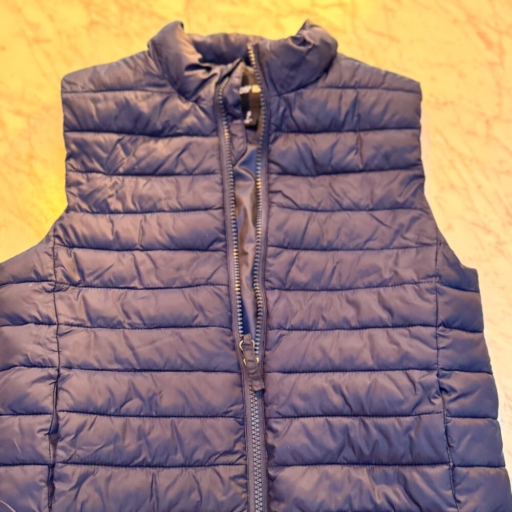 Lands End Boys Navy Blue Down Puffer Vest Size 8 Kids Winter Outerwear